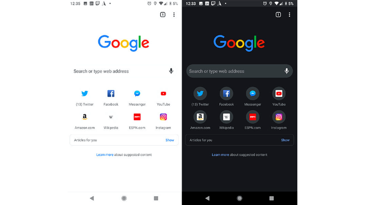 Как включить новый тёмный режим в Google Chrome на Android