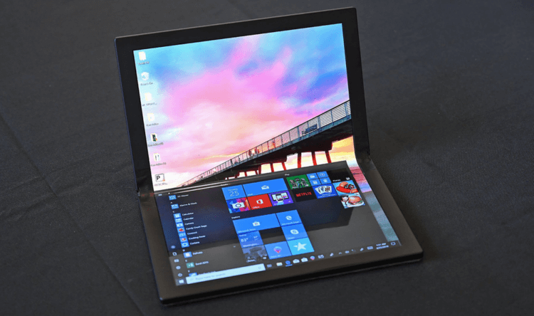 Lenovo представила ноутбук с гибким дисплеем и без клавиатуры