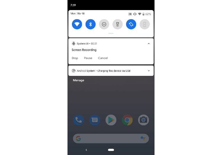 Как активировать встроенную функцию для записи экрана в Android 10