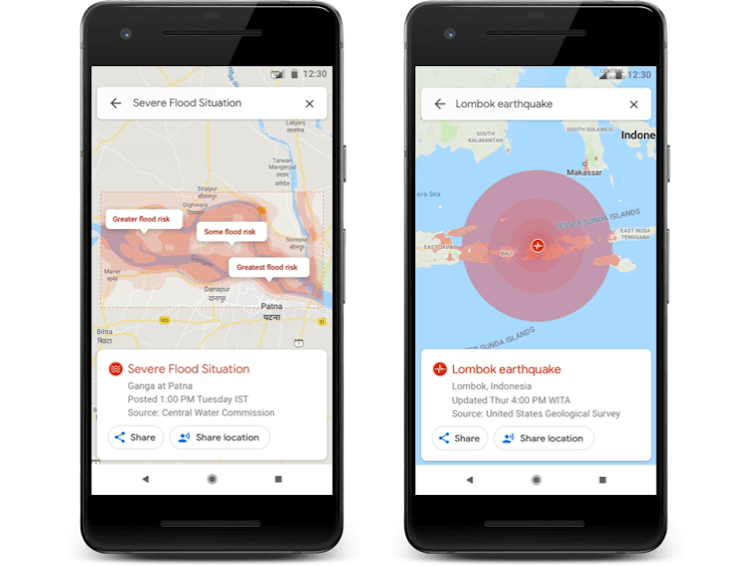 В Google Maps появились визуальные оповещения о стихийных бедствиях