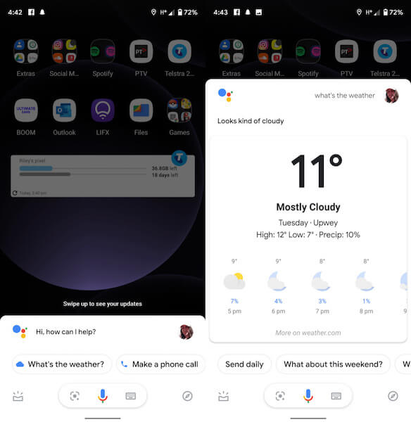 Как Google Assistant для Android выглядит в компактном дизайне