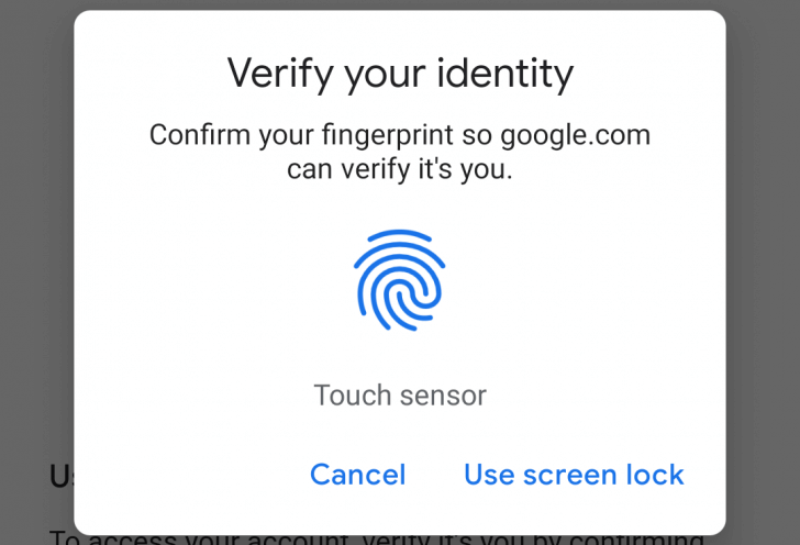 Входить на сайты Google с Android теперь можно по отпечатку пальца